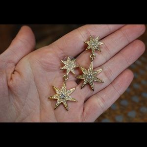BaubleBar Gold Starburst Drop Earrings